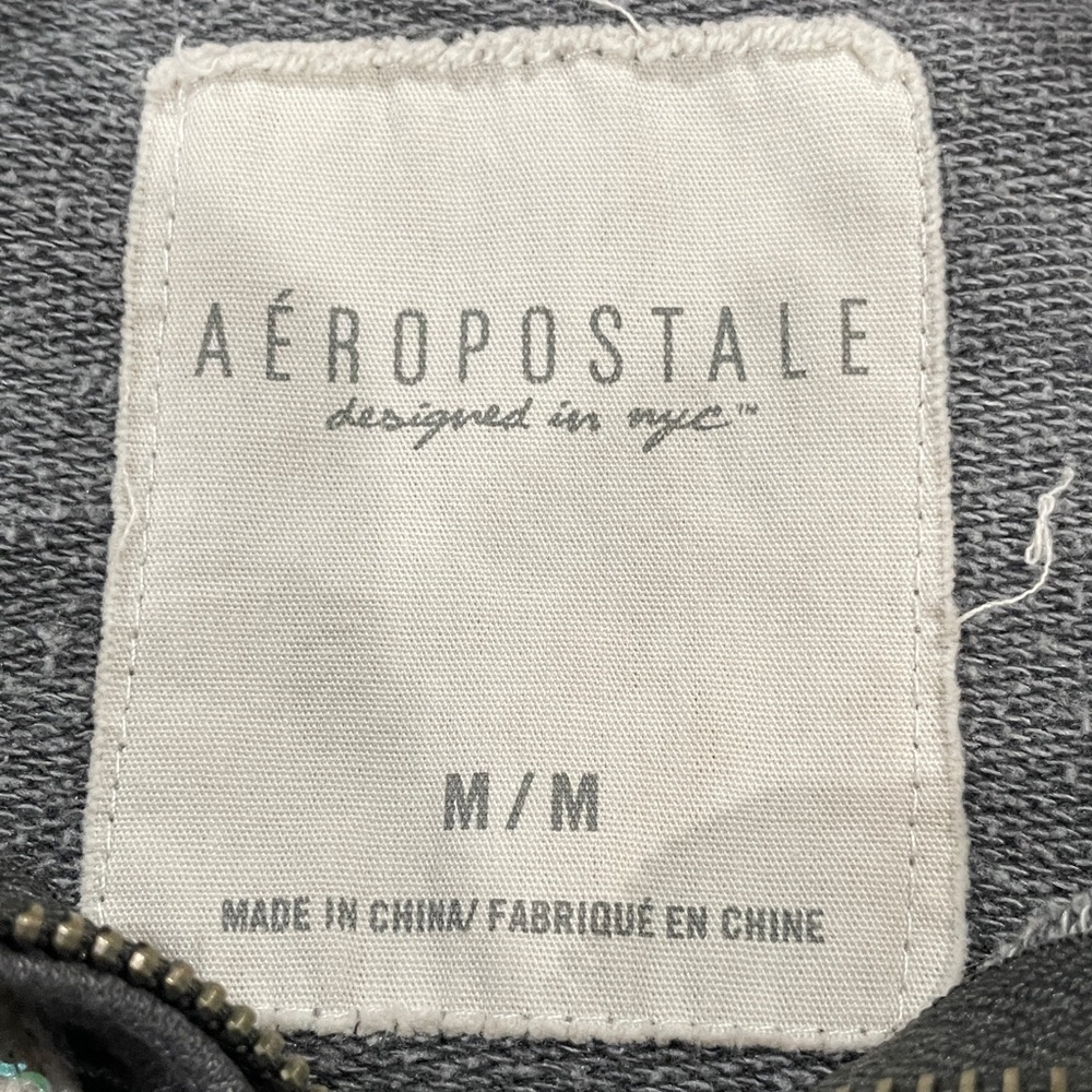 Aeropostale Charcoal Hoodie with Coral NY Emblem Size Medium - Picture 5 of 5